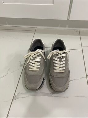 Women's Grey Suede & Mesh Casual Sneakers - Unbranded